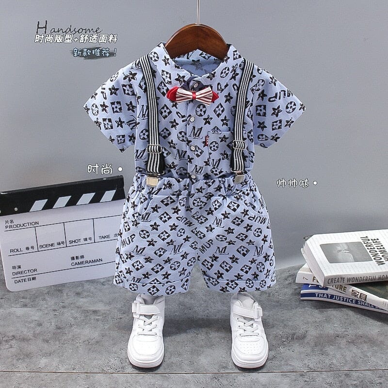 Conjunto Infantil Masculino LV Gravatinha 0 Loja Click Certo Azul 6-9 Meses 