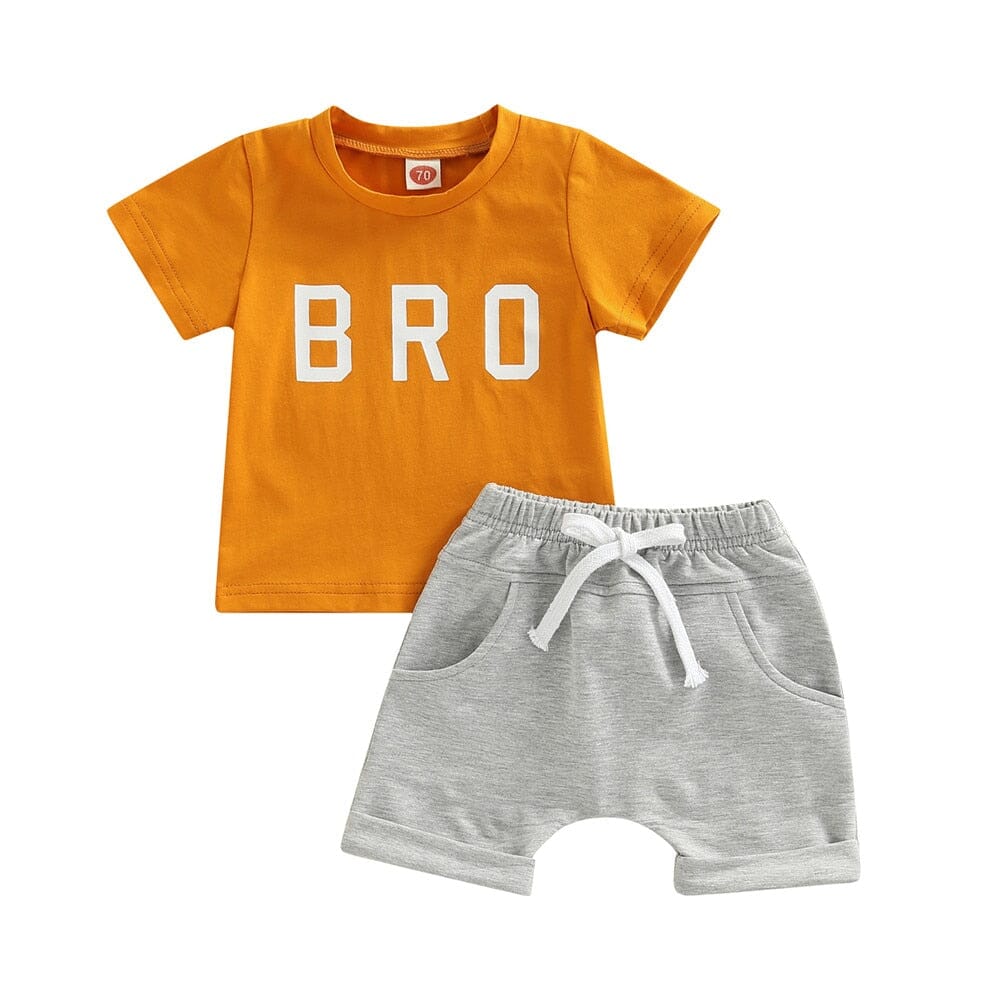 Conjunto Infantil Masculino "Mano" Loja Click Certo Amarelo 0-3 Meses 