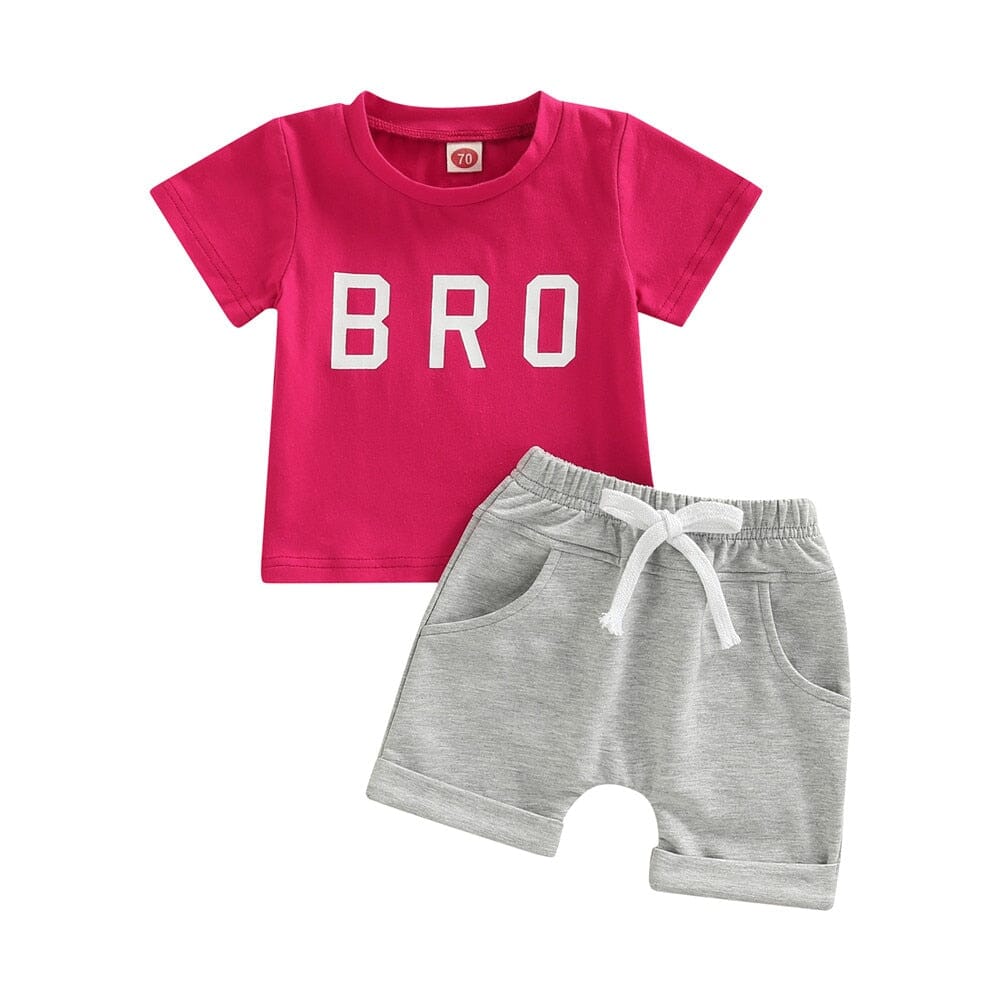 Conjunto Infantil Masculino "Mano" Loja Click Certo Rosa 0-3 Meses 