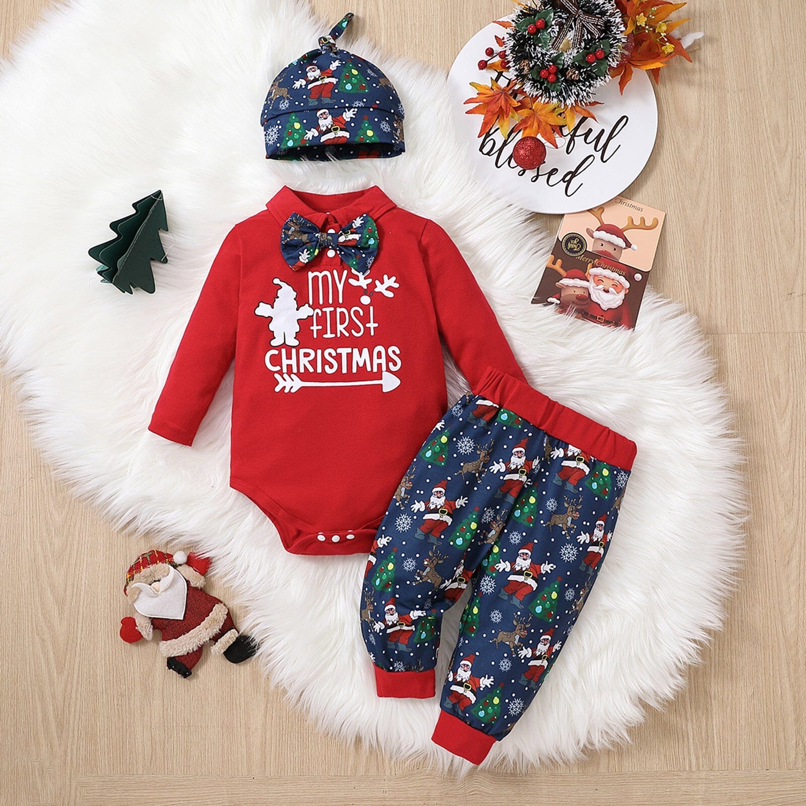 Conjunto Infantil Masculino "Meu Primeiro Natal" 0 Loja Click Certo 0-6 meses 