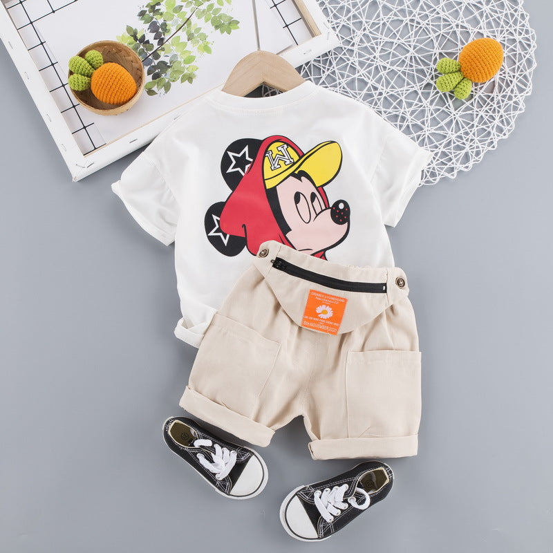 Conjunto Infantil Masculino MK Mouse Pochete Loja Click Certo Branco 6-12 Meses 