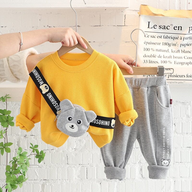 Conjunto Infantil Masculino Moshio Urso 0 Loja Click Certo Amarelo 2-3 Anos 