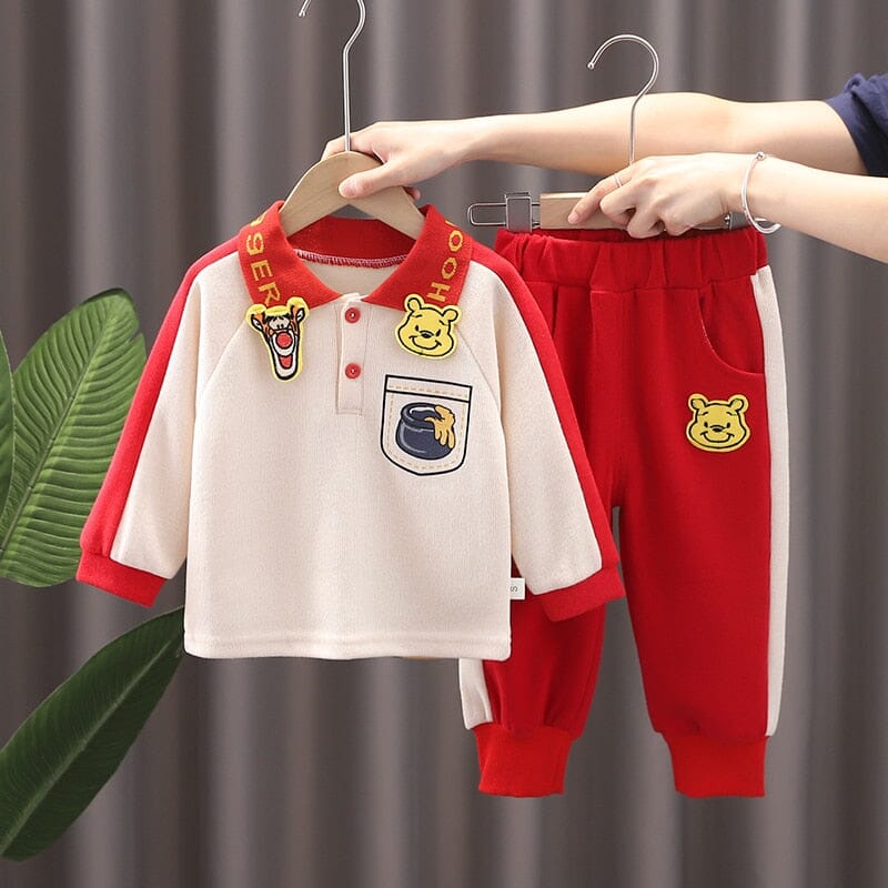 Conjunto Infantil Masculino Pooh Loja Click Certo Vermelho 9-12 Meses 