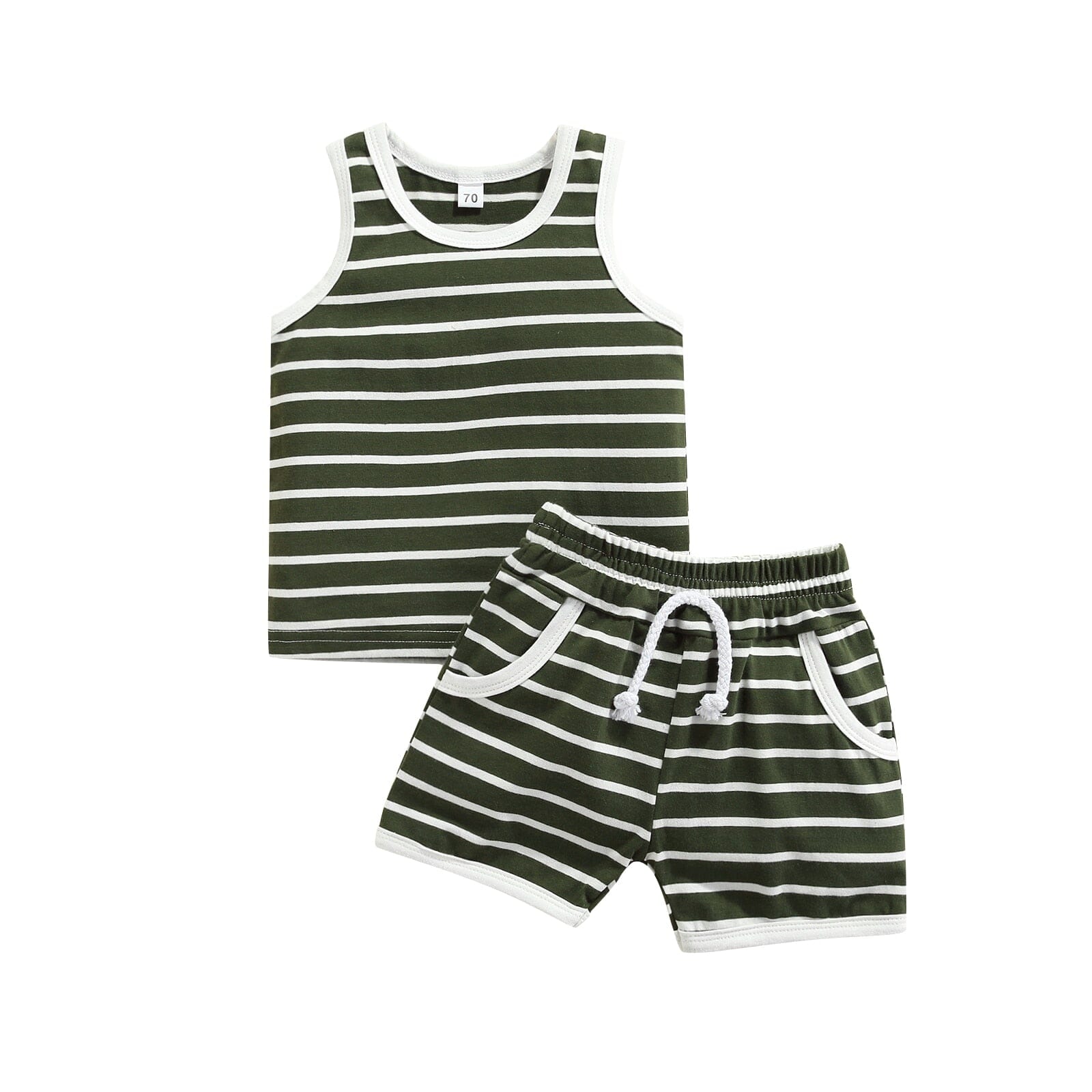 Conjunto Infantil Masculino Regata Listras Loja Click Certo Verde 2-3 Anos 