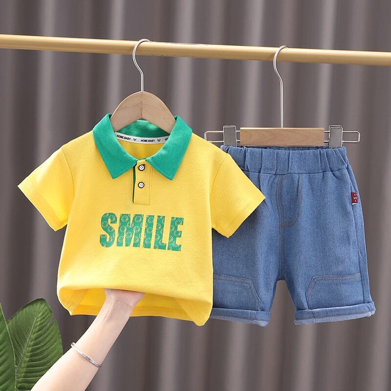 Conjunto Infantil Masculino Smile Golinha Loja Click Certo Amarelo 9-12 Meses 