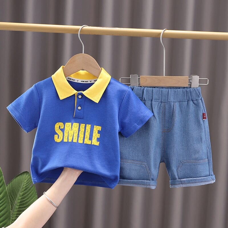 Conjunto Infantil Masculino Smile Golinha Loja Click Certo Azul 9-12 Meses 