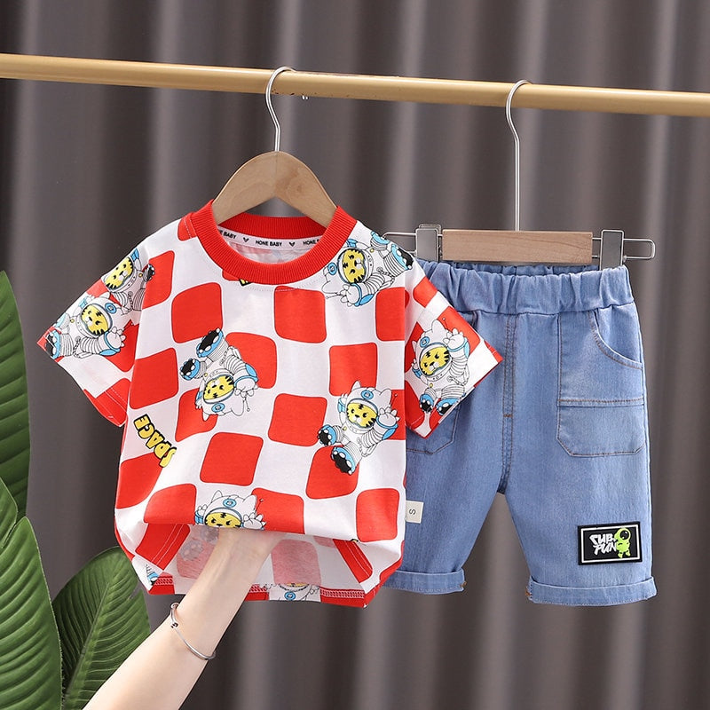 Conjunto Infantil Masculino Space conjunto Loja Click Certo Vermelho 4-5 Anos 