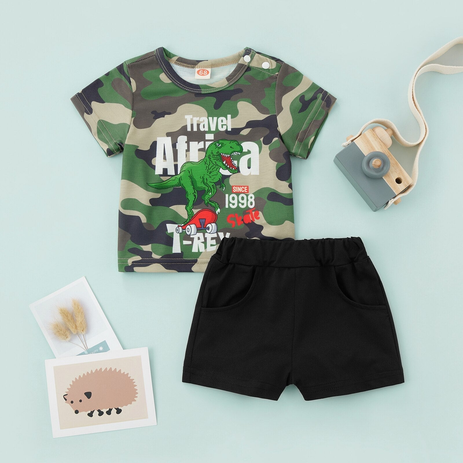 Conjunto Infantil Masculino Super Animado conjunto Loja Click Certo Camuflado 3-6 meses 