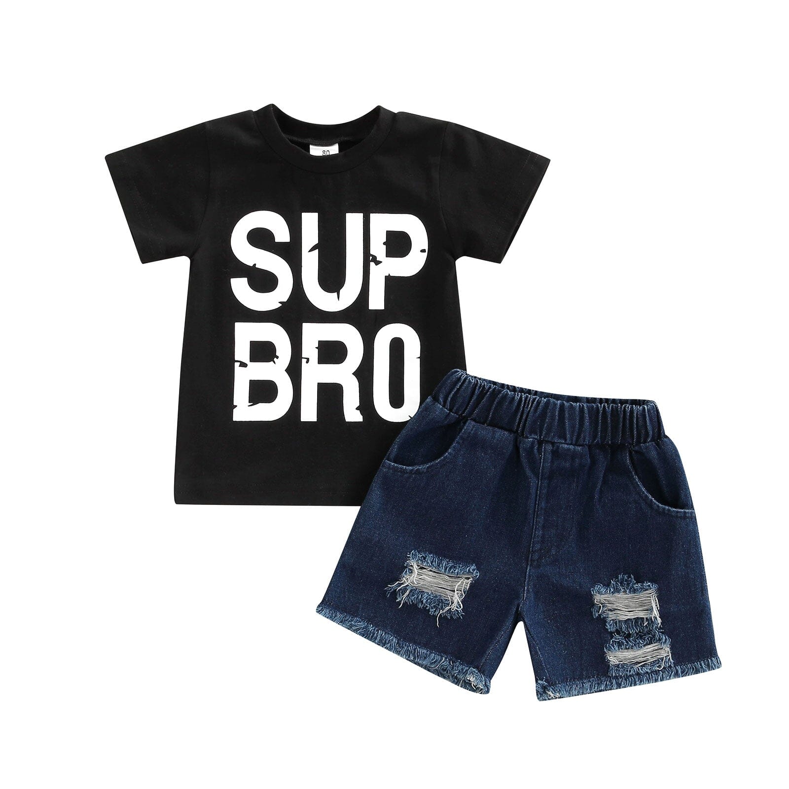 Conjunto Infantil Masculino "Super" Loja Click Certo Preto 6-9 Meses 