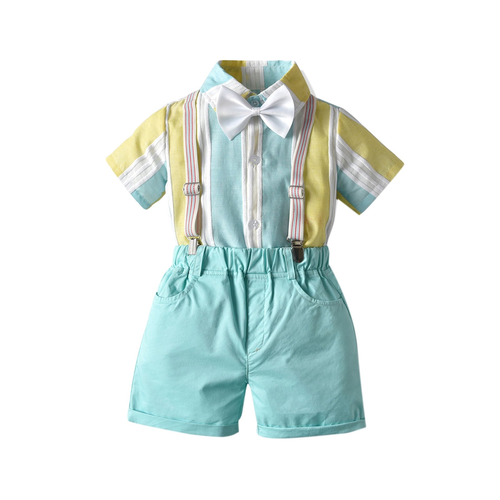 Conjunto Infantil Masculino Suspensório e Gravatinha conjunto Loja Click Certo Azul 1-2 anos 