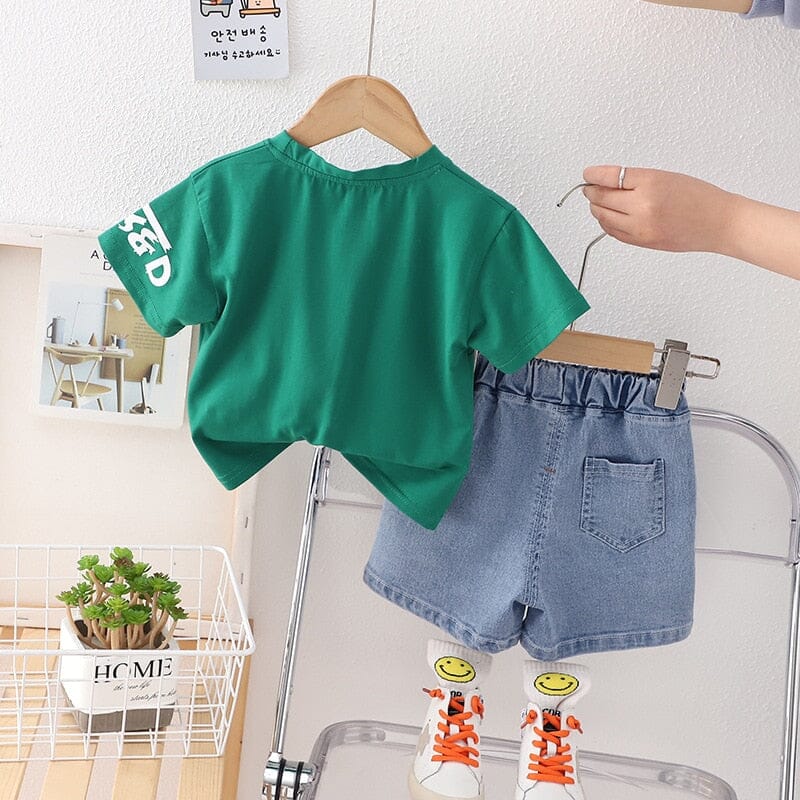 Conjunto Infantil Masculino T- Shirt e Jeans Ursinho Loja Click Certo 