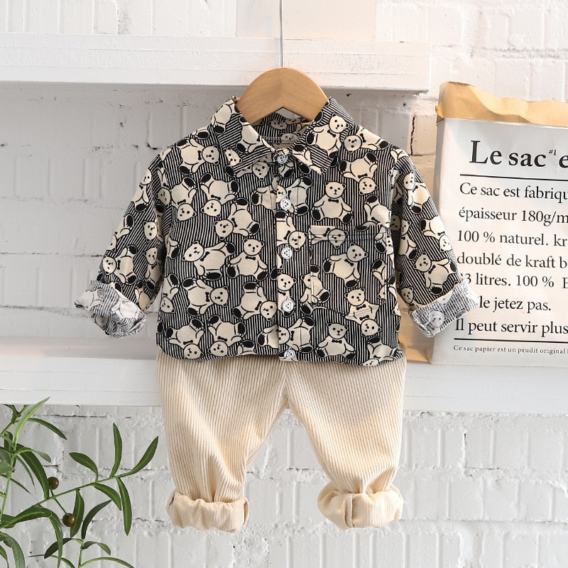 Conjunto Infantil Masculino Ursinho Baby conjunto Loja Click Certo Preto 6-12 Meses 