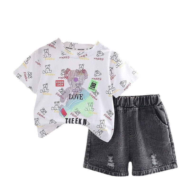 Conjunto Infantil Masculino Ursinho Love e Jeans Loja Click Certo 