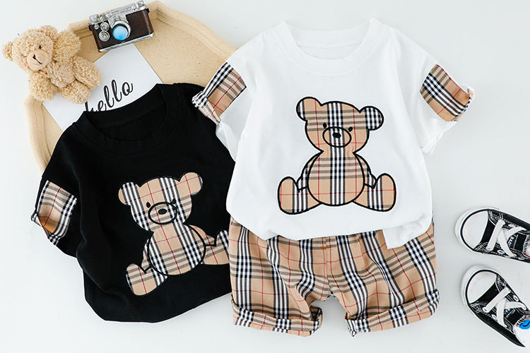 Conjunto Infantil Masculino Urso Bulberry Loja Click Certo Preto 4-6 Meses 