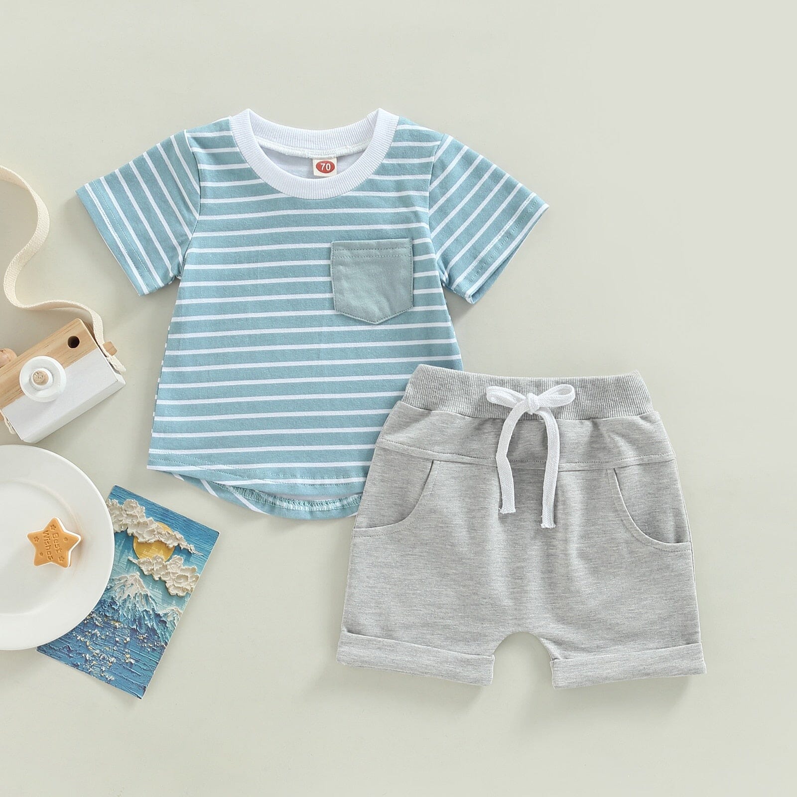 Conjunto Infantil Masculino Verão Listras Loja Click Certo 