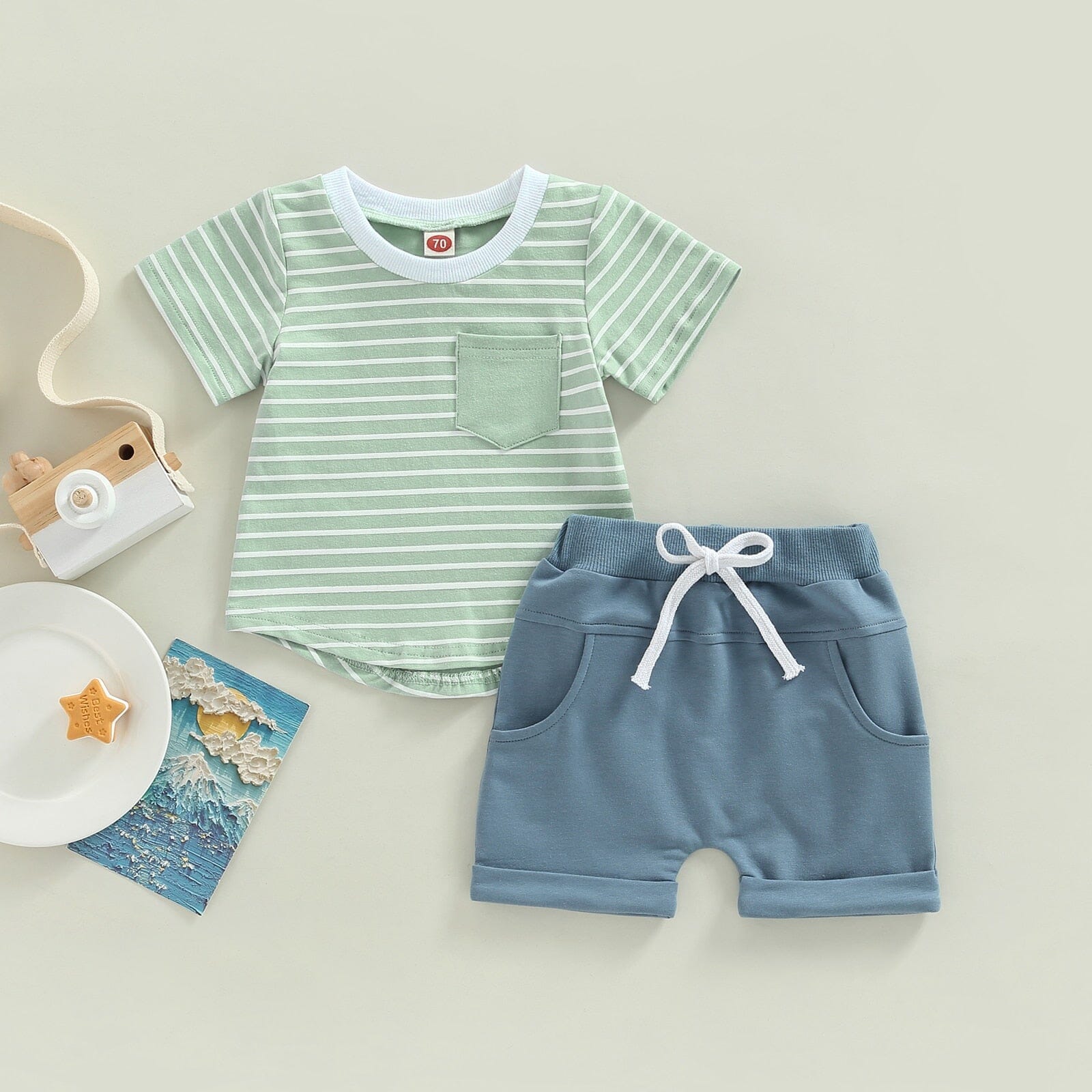 Conjunto Infantil Masculino Verão Listras Loja Click Certo 