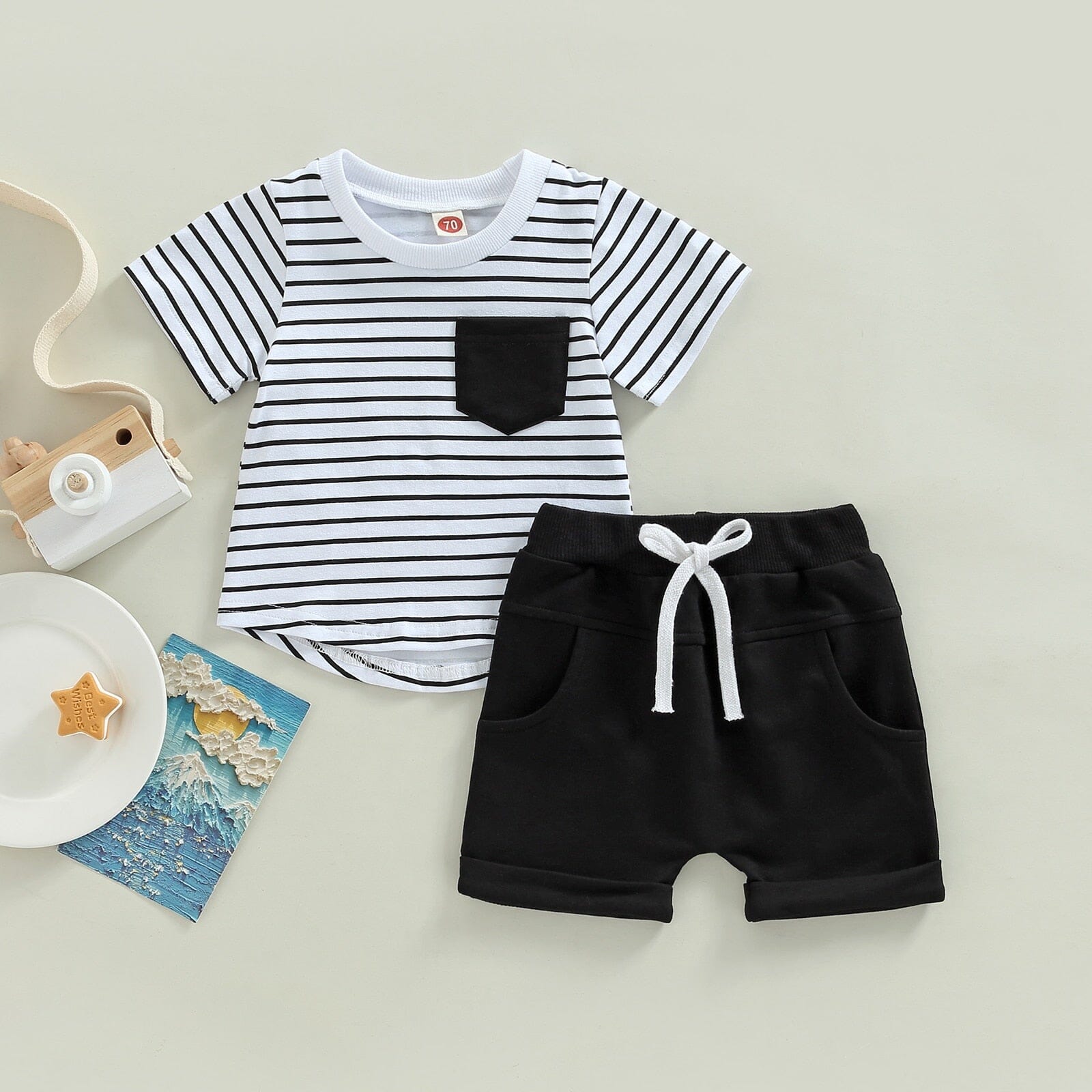 Conjunto Infantil Masculino Verão Listras Loja Click Certo 