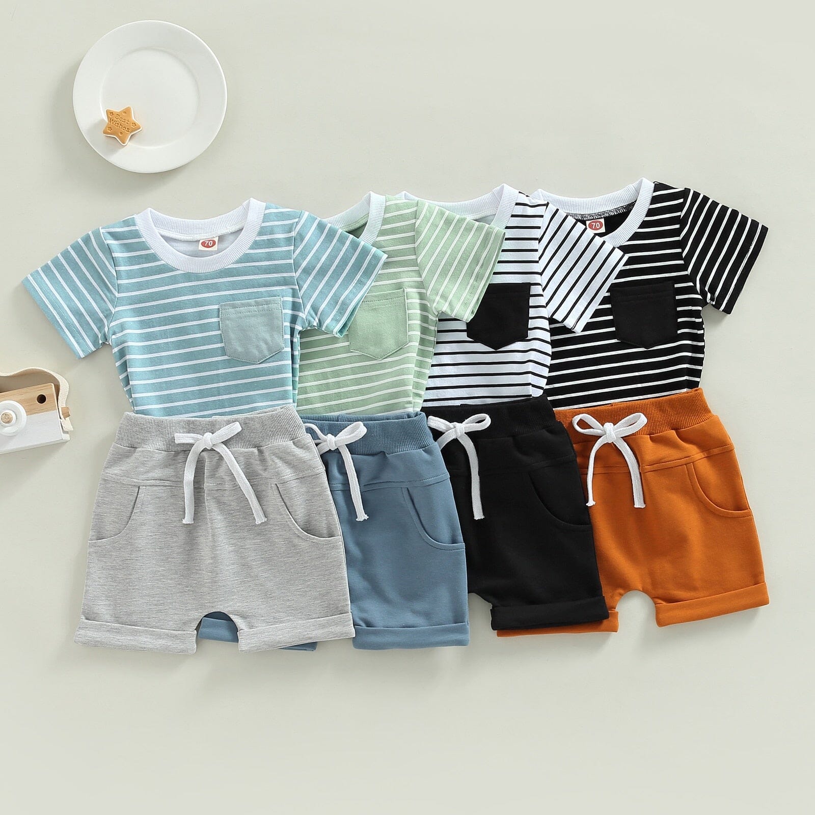 Conjunto Infantil Masculino Verão Listras Loja Click Certo 