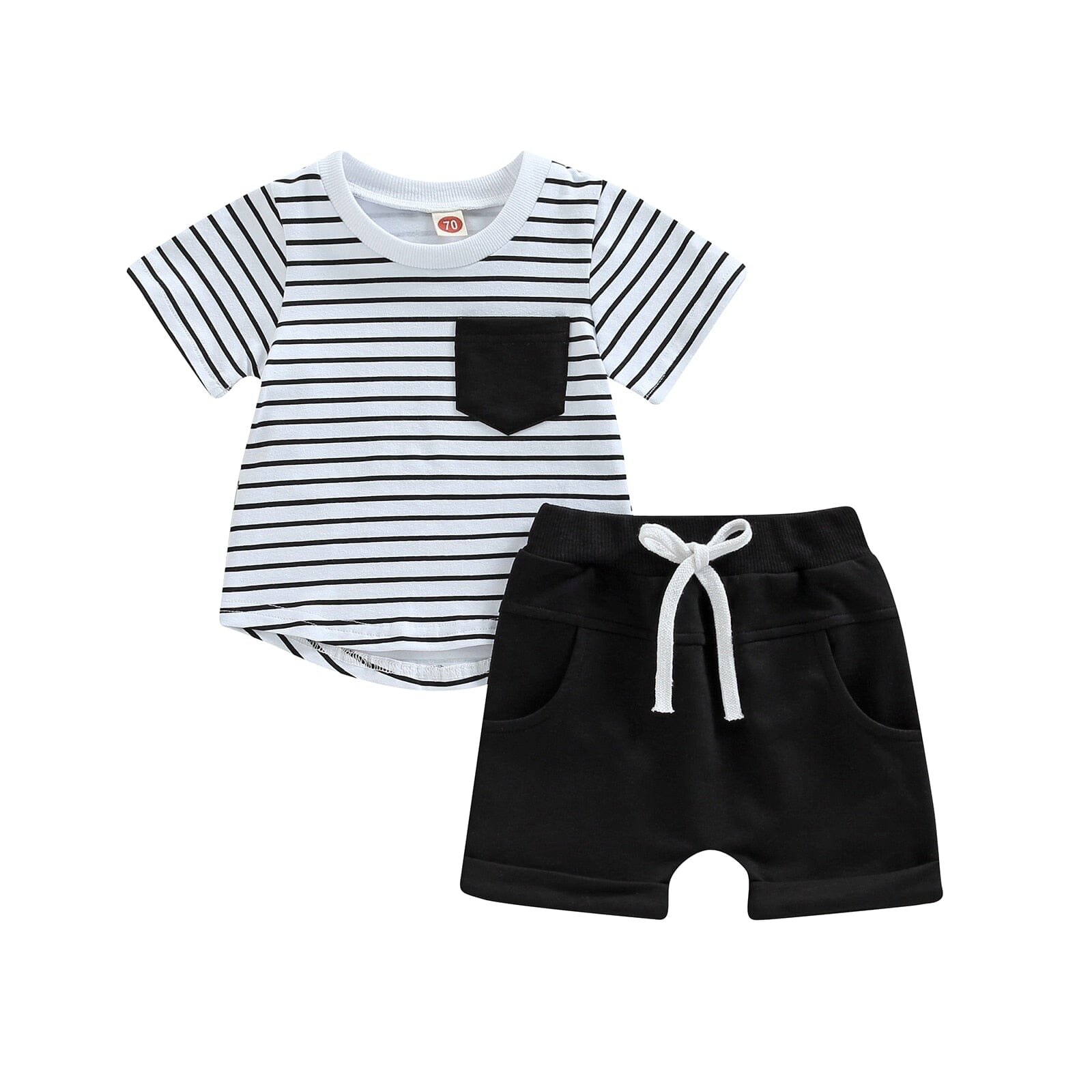 Conjunto Infantil Masculino Verão Listras Loja Click Certo Branco 2-3 Anos 