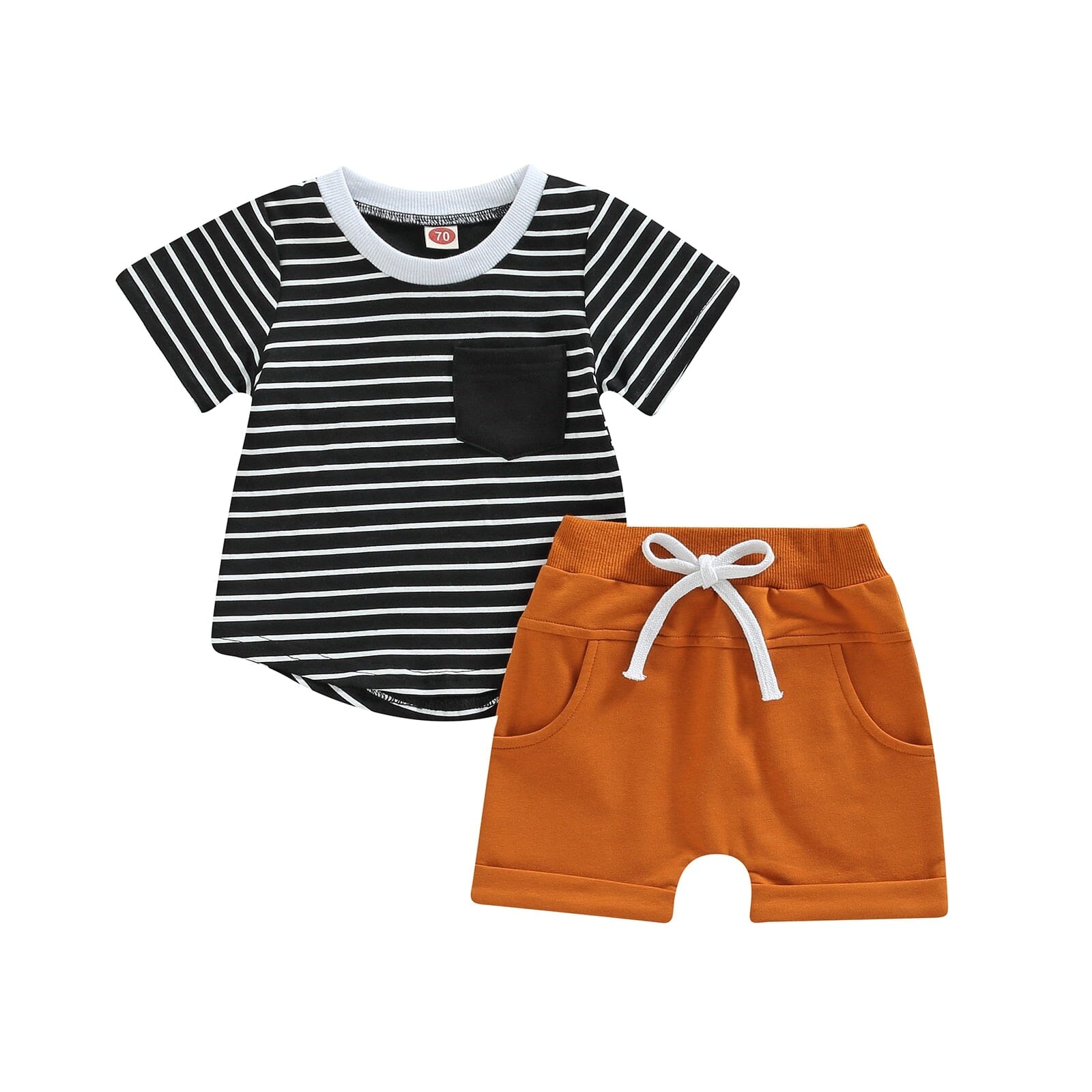 Conjunto Infantil Masculino Verão Listras Loja Click Certo Preto 2-3 Anos 