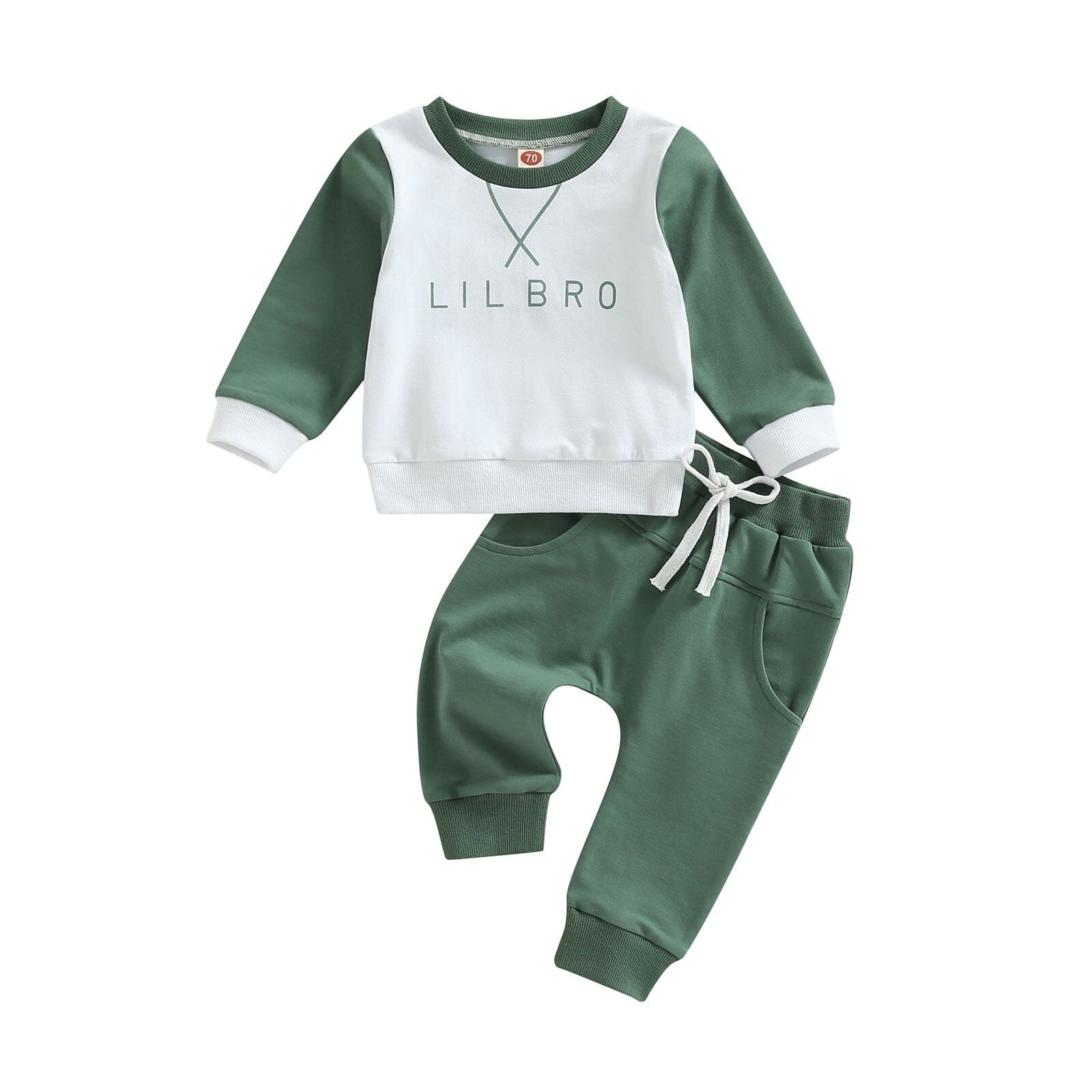 Conjunto Infantil Masculino Verde e Bege Loja Click Certo Verde Irmãozinho 2-3 Anos 