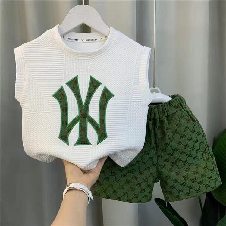 Conjunto Infantil Masculino Yank Loja Click Certo Branco e Verde 12-24 Meses 