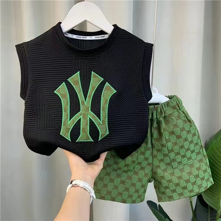 Conjunto Infantil Masculino Yank Loja Click Certo Preto e Verde 12-24 Meses 