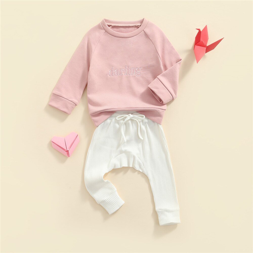 Conjunto Infantil Querida Calça + Blusa conjunto Loja Click Certo Rosa 2-3 anos 