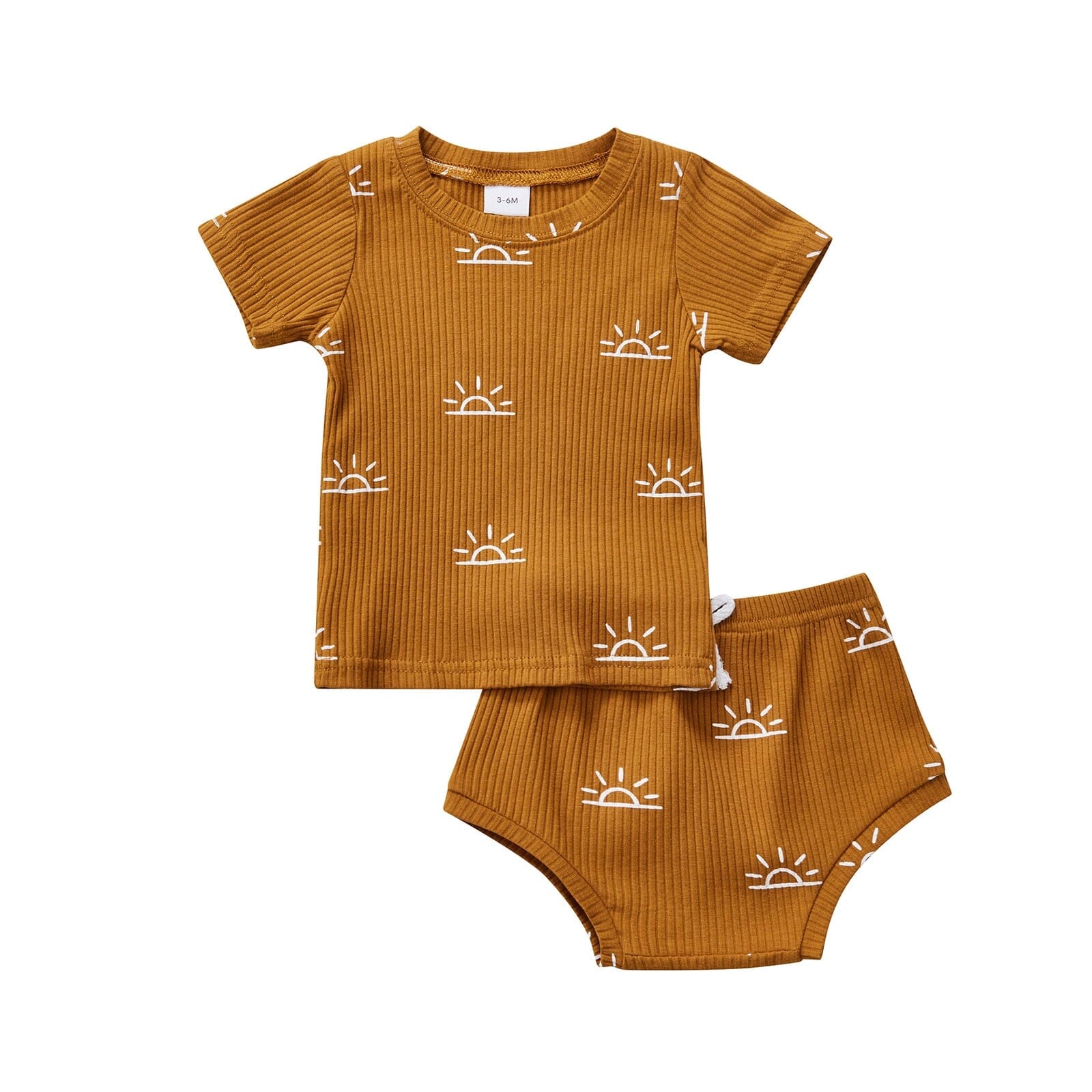 Conjunto Infantil Sol de Verão Loja Click Certo Marrom 0-6 Meses 