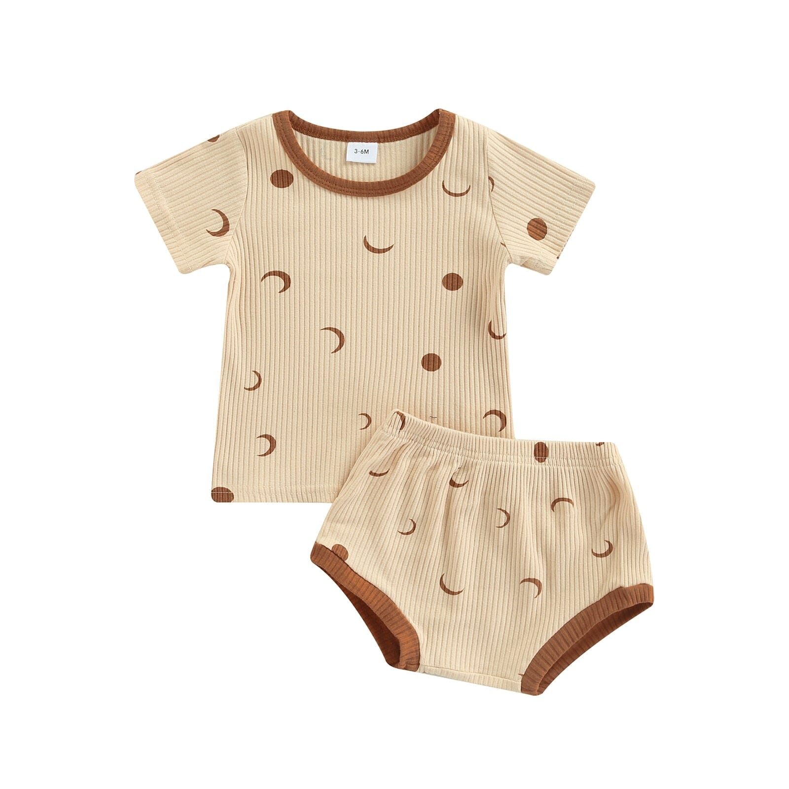 Conjunto Infantil Sol Lua Estrelas Loja Click Certo Bege 3-6 Meses 