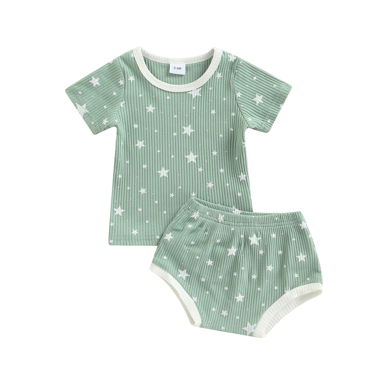 Conjunto Infantil Sol Lua Estrelas Loja Click Certo Verde 3-6 Meses 