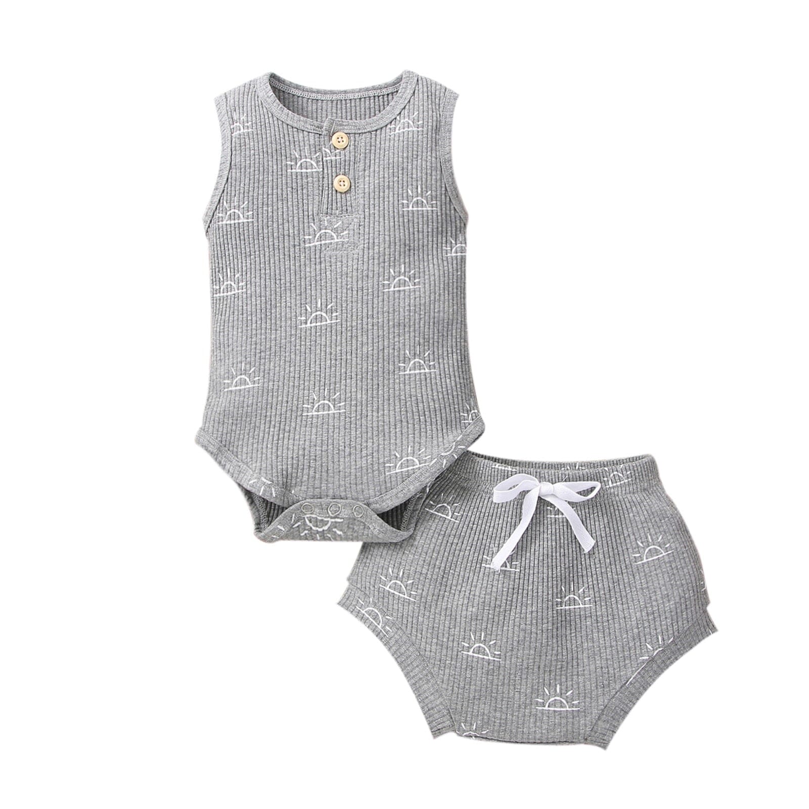 Conjunto Infantil Solzinho Loja Click Certo Cinza 0-3 Meses 