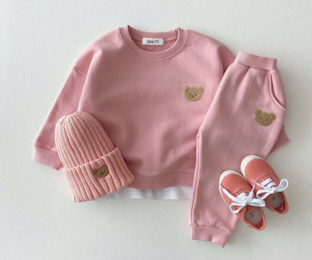 Conjunto Infantil Ursinho Loja Click Certo Rosa 0-6 meses 