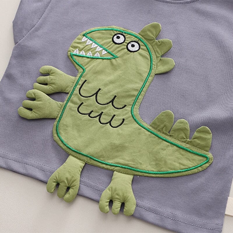 Conjunto Infantil Verão Dinossauro Bolsinho Loja Click Certo 