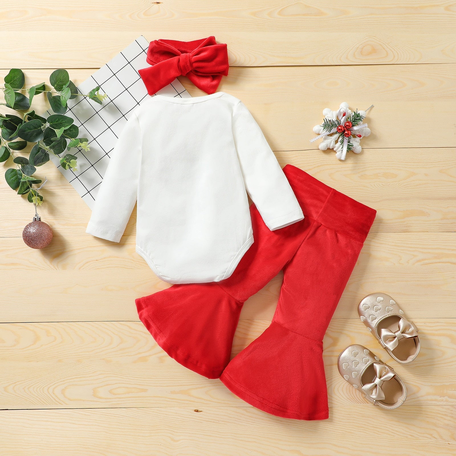 Conjunto Natal com Calça Flare Conjunto Loja Click Certo 