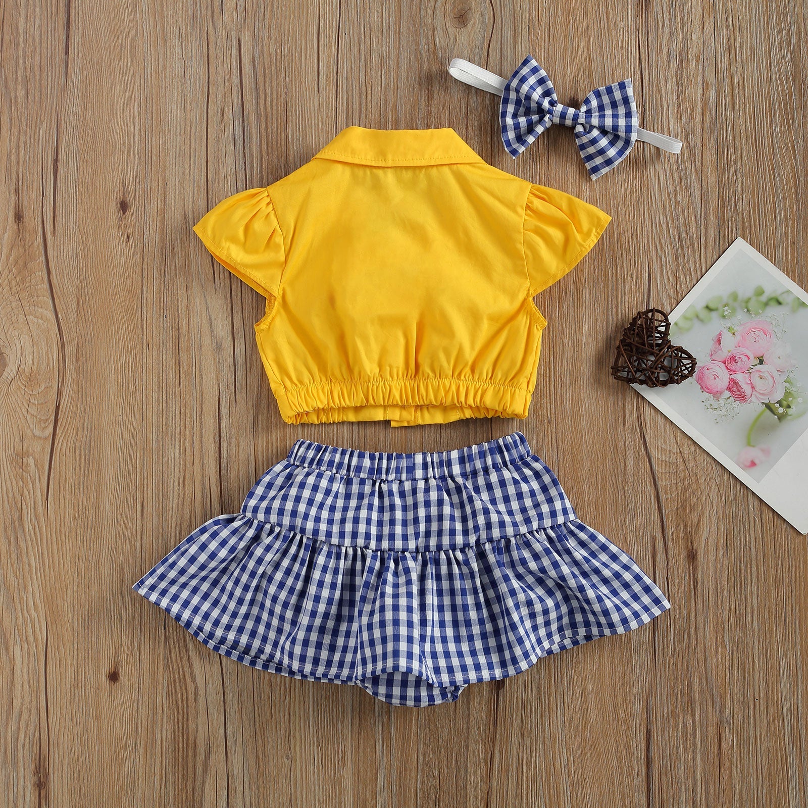 Conjunto Infantil Feminino Xadrez com Saia