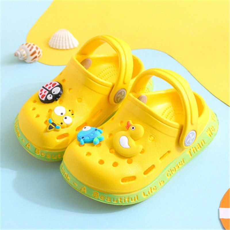 Crocks Infantil com Pins Animado Loja Click Certo Amarelo 6-8 Meses Palmilha 12cm 