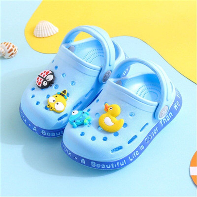 Crocks Infantil com Pins Animado Loja Click Certo Azul Claro 6-8 Meses Palmilha 12cm 