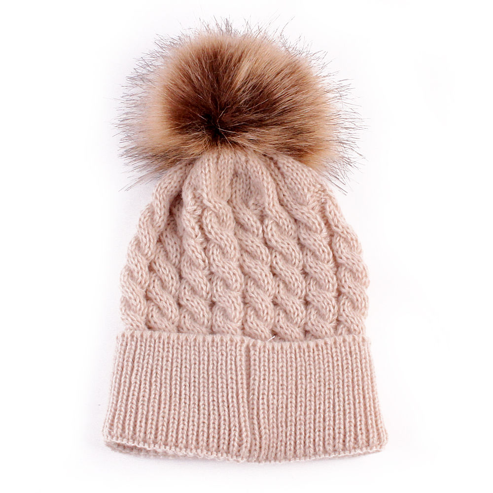 Gorro com Pompom Gorro Loja Click Certo Bege 