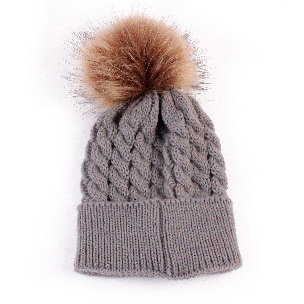 Gorro com Pompom Gorro Loja Click Certo Cinza 