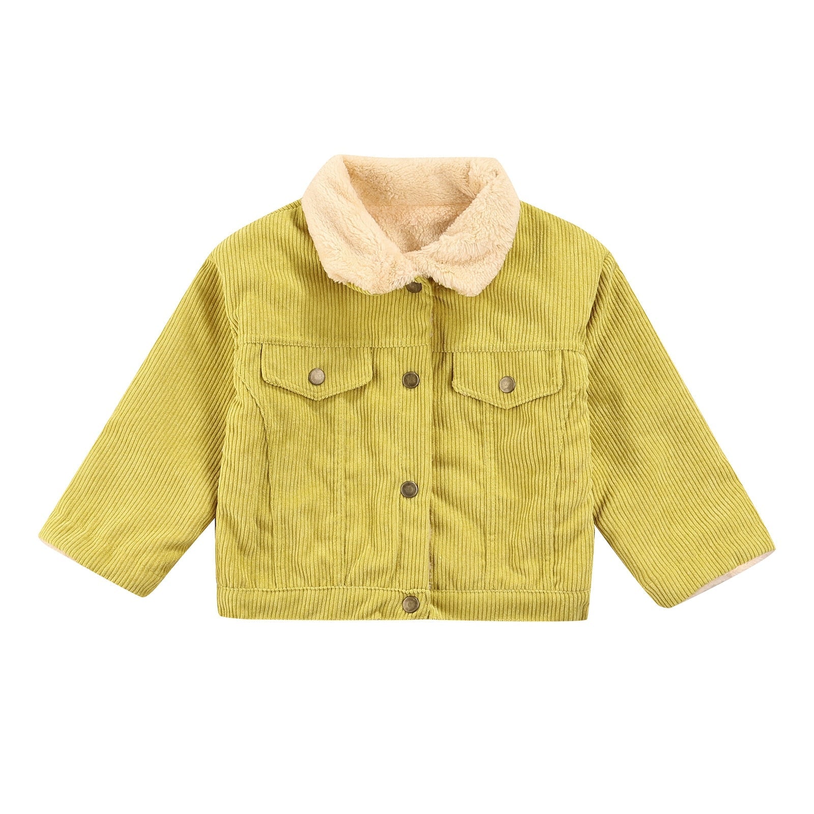 Jaqueta Infantil Canelada Forrada jaqueta Loja Click Certo Amarelo 1-2 anos 39cm 