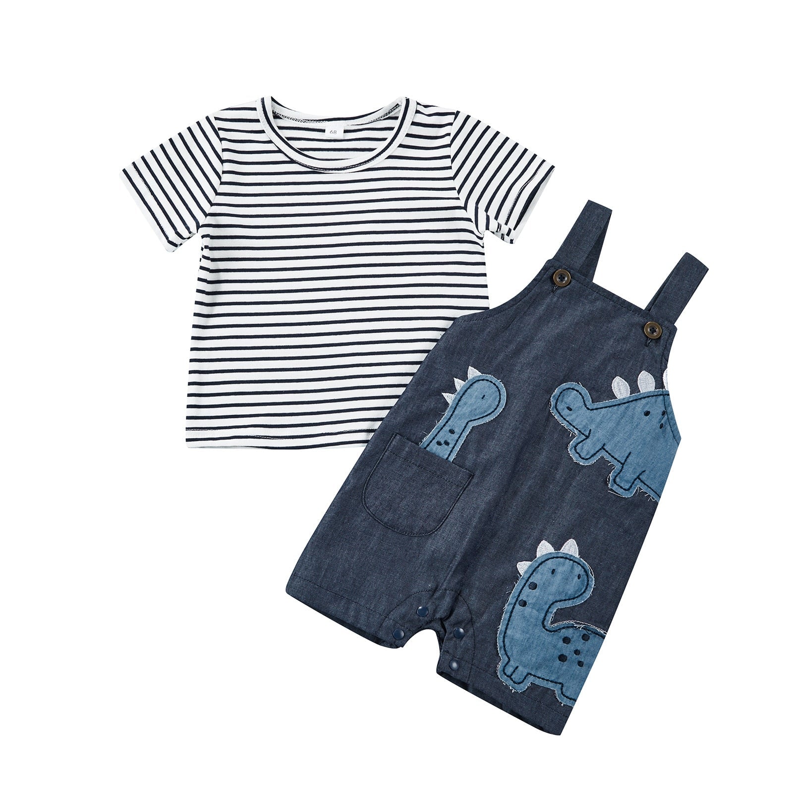 Jardineira Infantil Masculina Dino Conjunto Loja Click Certo 