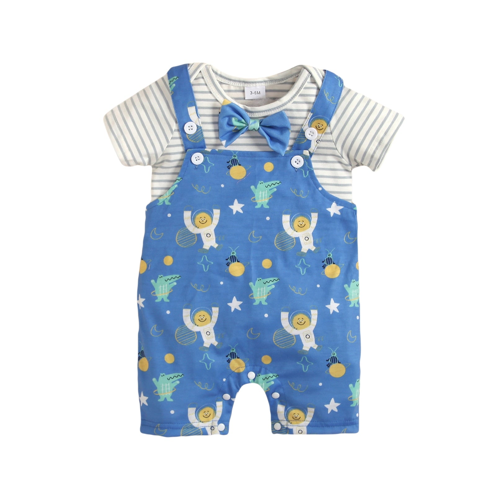 Jardineira Infantil Masculina Listras e Gravatinha conjunto Loja Click Certo 