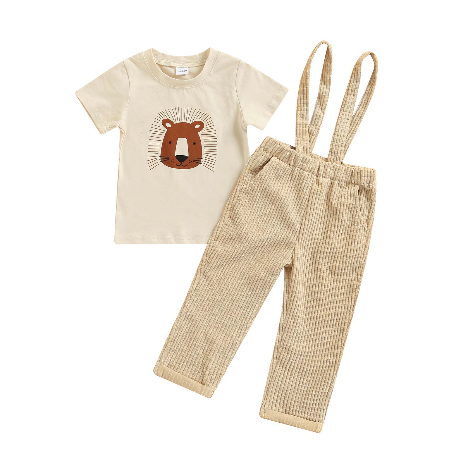 Jardineira Infantil Masculino Urso Conjunto Loja Click Certo 