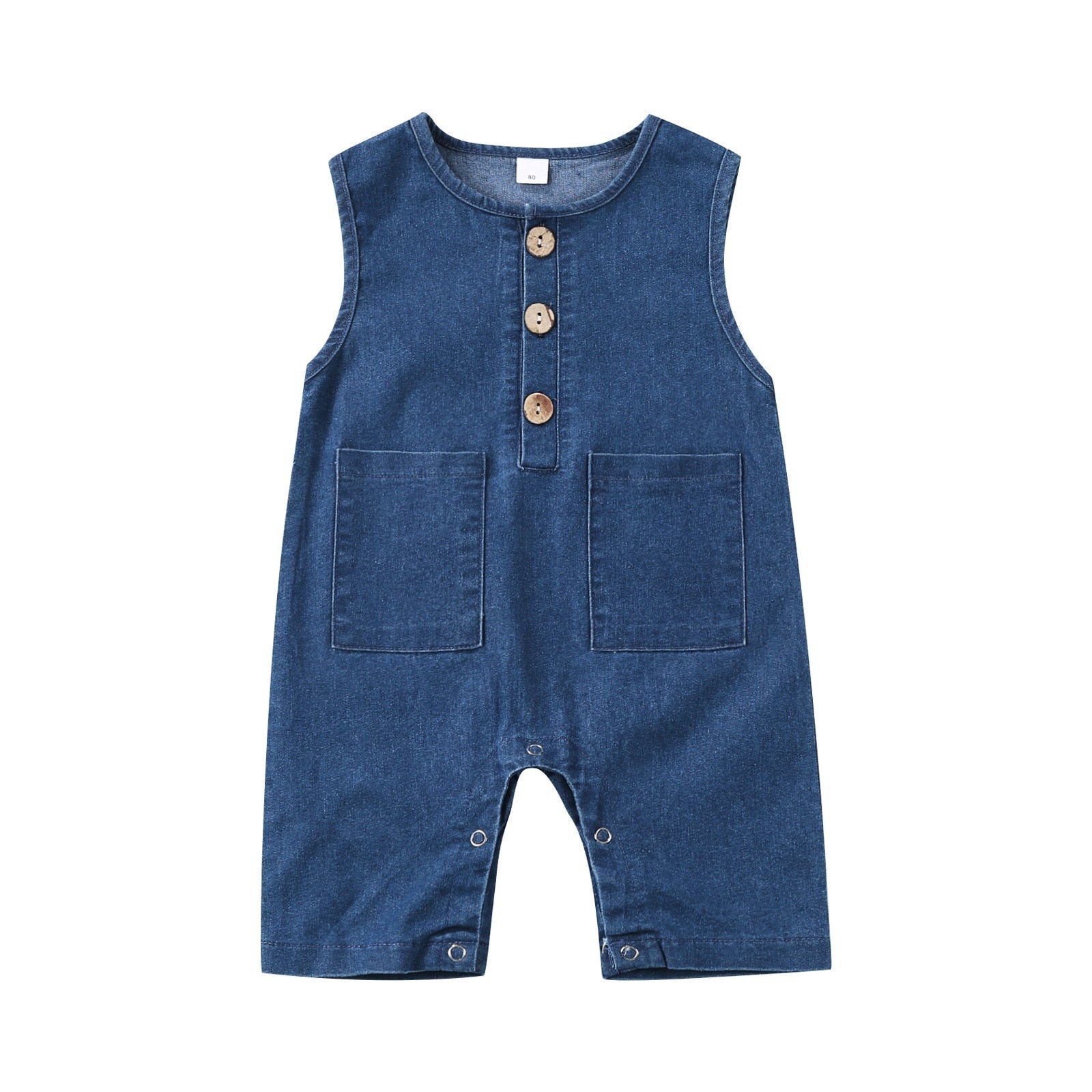 Macacão Infantil Jeans Botões macacão Loja Click Certo 