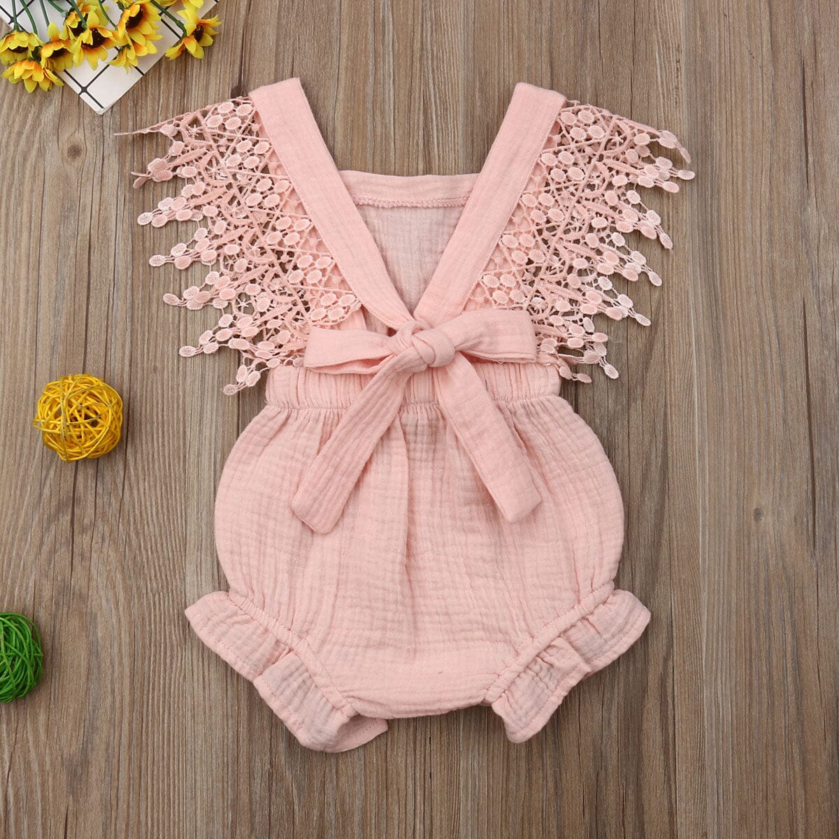 Macaquinho Infantil Feminino Rendinha Loja Click Certo Rosa 0-6 Meses 