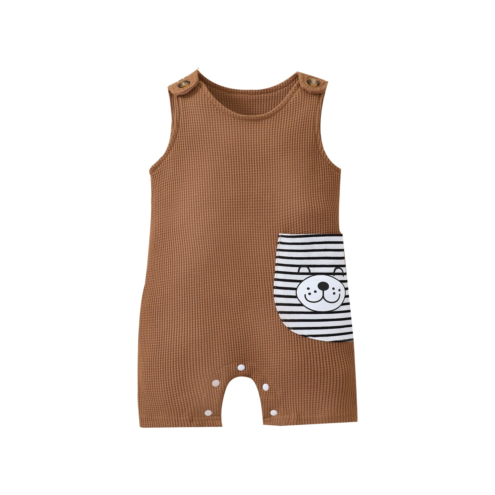 Macaquinho Infantil Masculino Bolsinho Urso macaquinho Loja Click Certo 