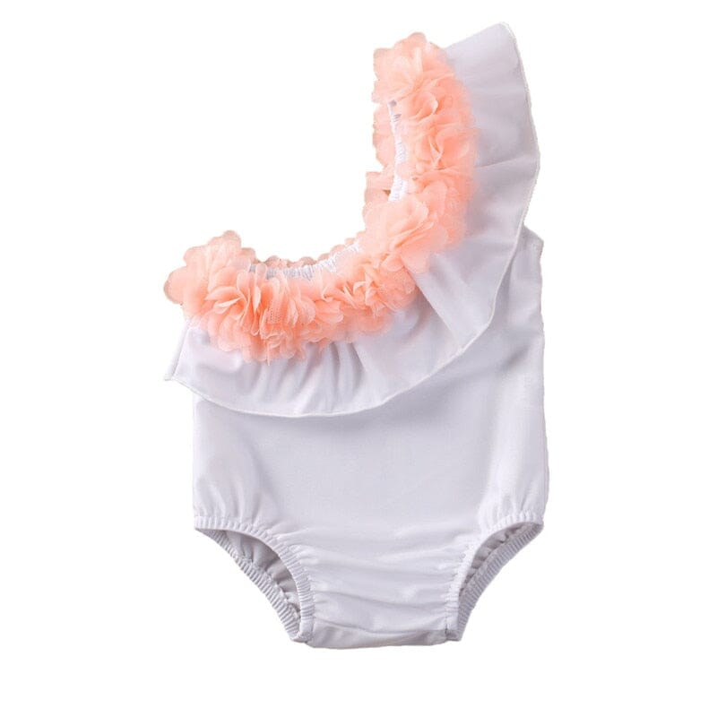 Maiô Infantil Frufru Loja Click Certo Branco 0-6 Meses 