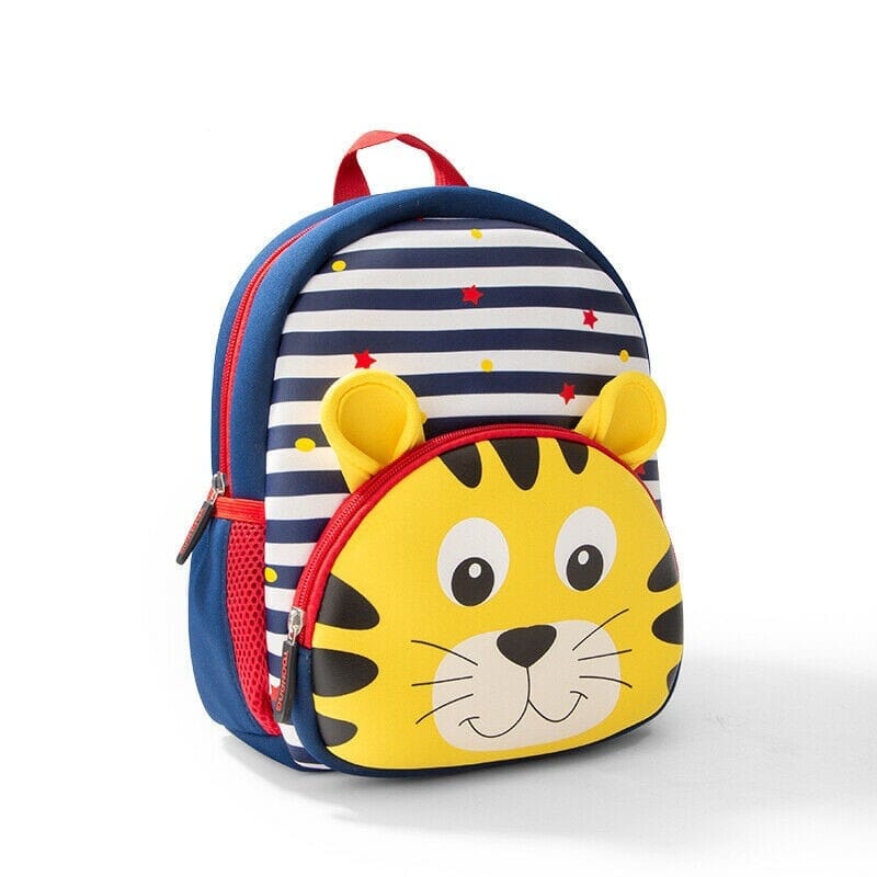 Mochila Infantil Listras e Animais Loja Click Certo 11cm-30cm Tigre 