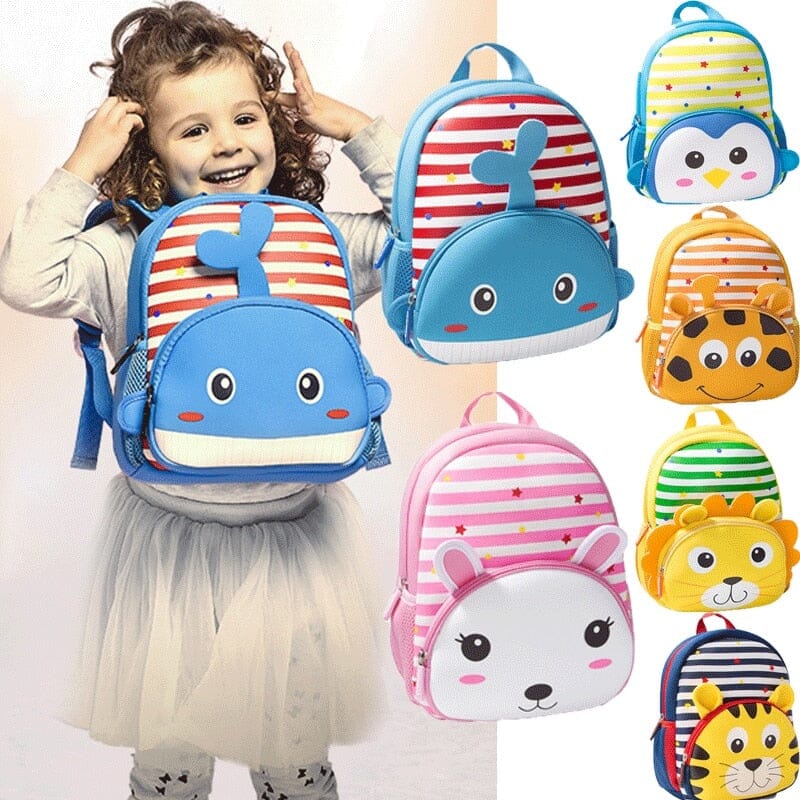 Mochila Infantil Listras e Animais Loja Click Certo 